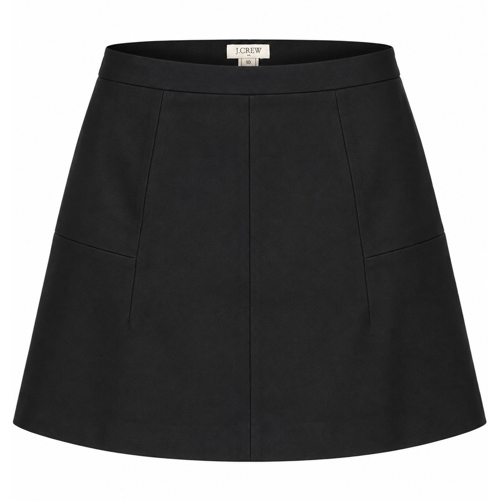J.Crew Women's Size 10 Black A-Line Mini Skirt Paneled Flare Career Classic